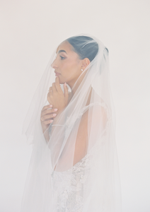 Raw Edge Cathedral Veil with Blusher | Ornaigh