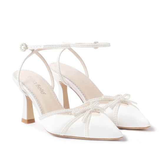 Bella Belle White Peep Toe Wedding Shoes Bella Belle Easton Ivory