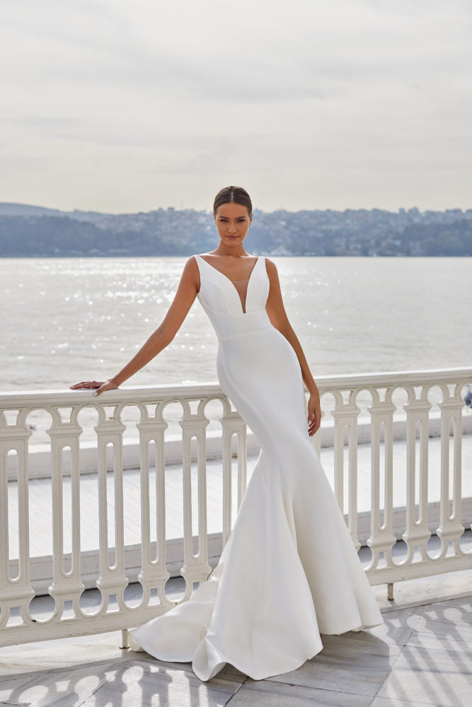 Camille Modern A Line Wedding Dress by Milla Nova - Luv Bridal