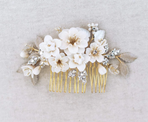 Creamy Floral Petite Garden Comb  | Twigs and Honey