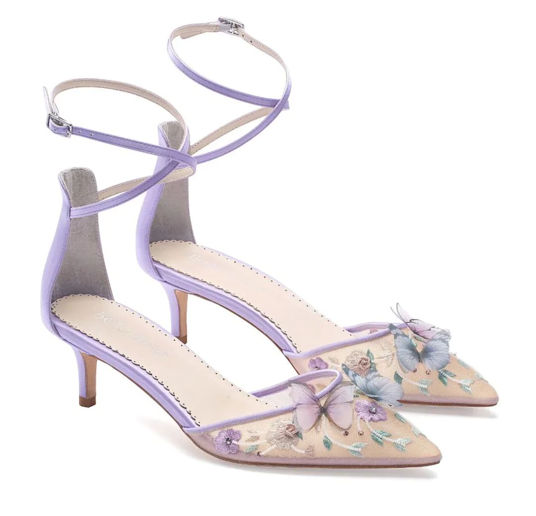 Bella Belle - Eve - Lavender Butterfly Heel | The White Collection